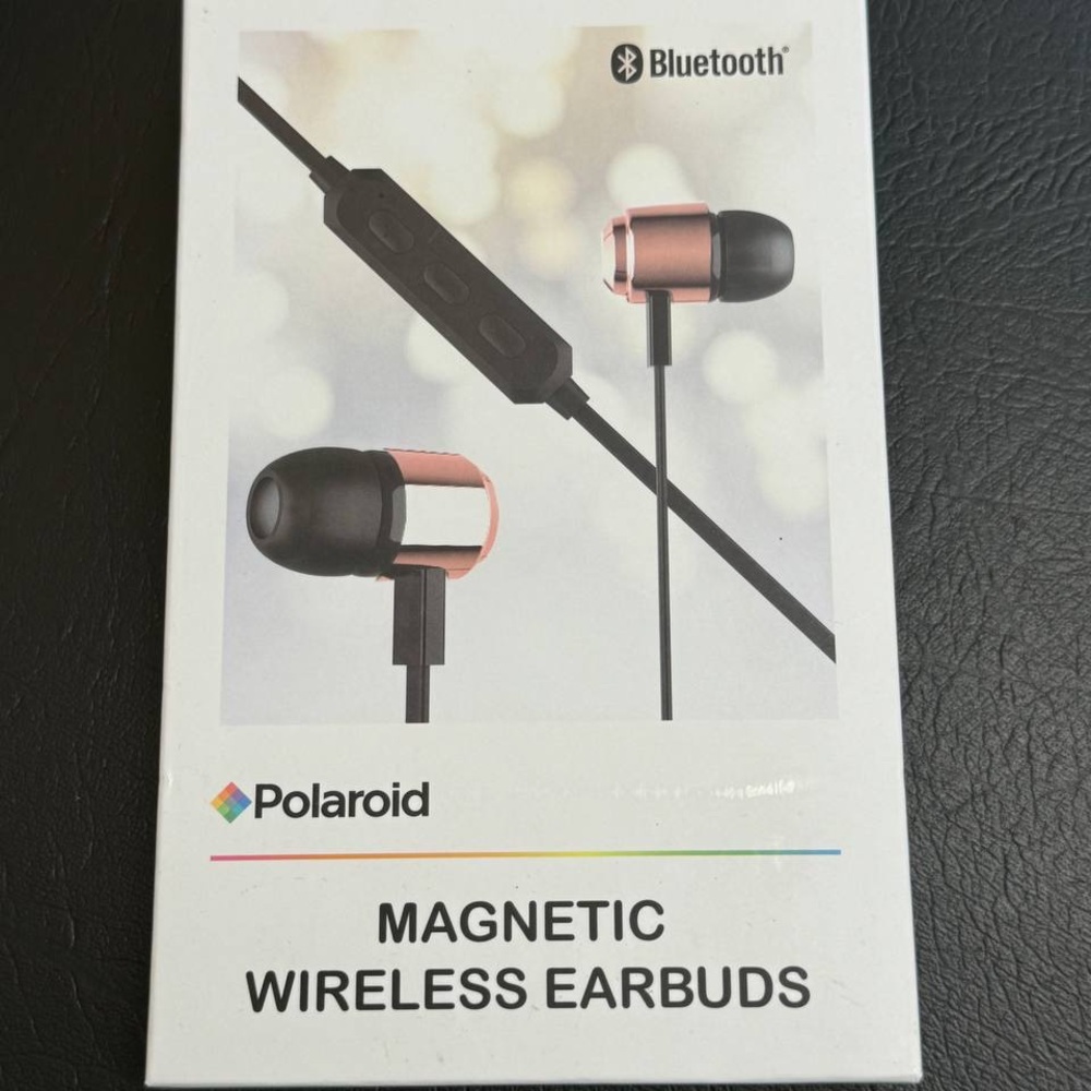 Polaroid Bluetooth Magnetic Wireless Earbuds Rose Gold with Built In Microphone